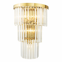 Angel 6 Light Wall Light Crystal and Antique Gold