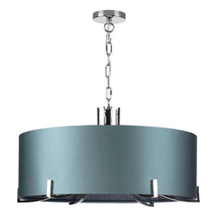 Annabelle 6 Light Pendant Polished Nickel  With Bespoke Shade