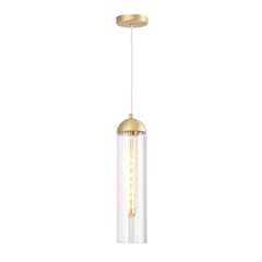 Anouk Pendant Ribbed Glass and Brushed Brass