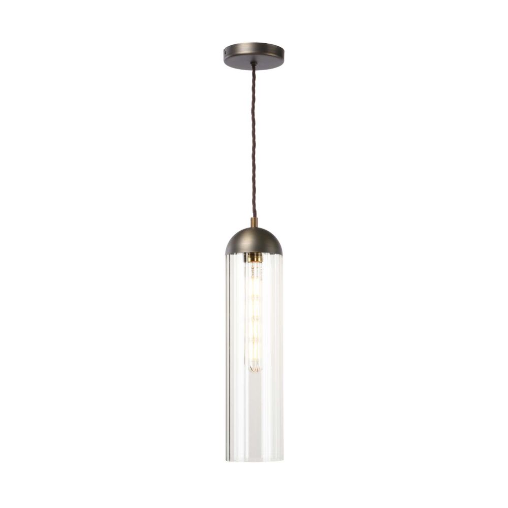 Anouk Single Pendant Antique Brass and Glass