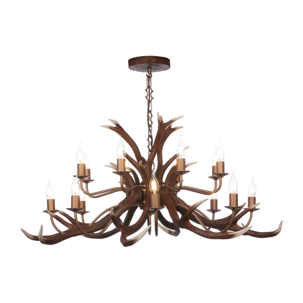 Antler 16 Light Armed Pendant Rustic Fitting Only