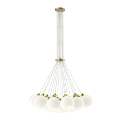 David Hunt LightingApollo 19 Light Cluster Pendant Brushed Brass and Opal Glass