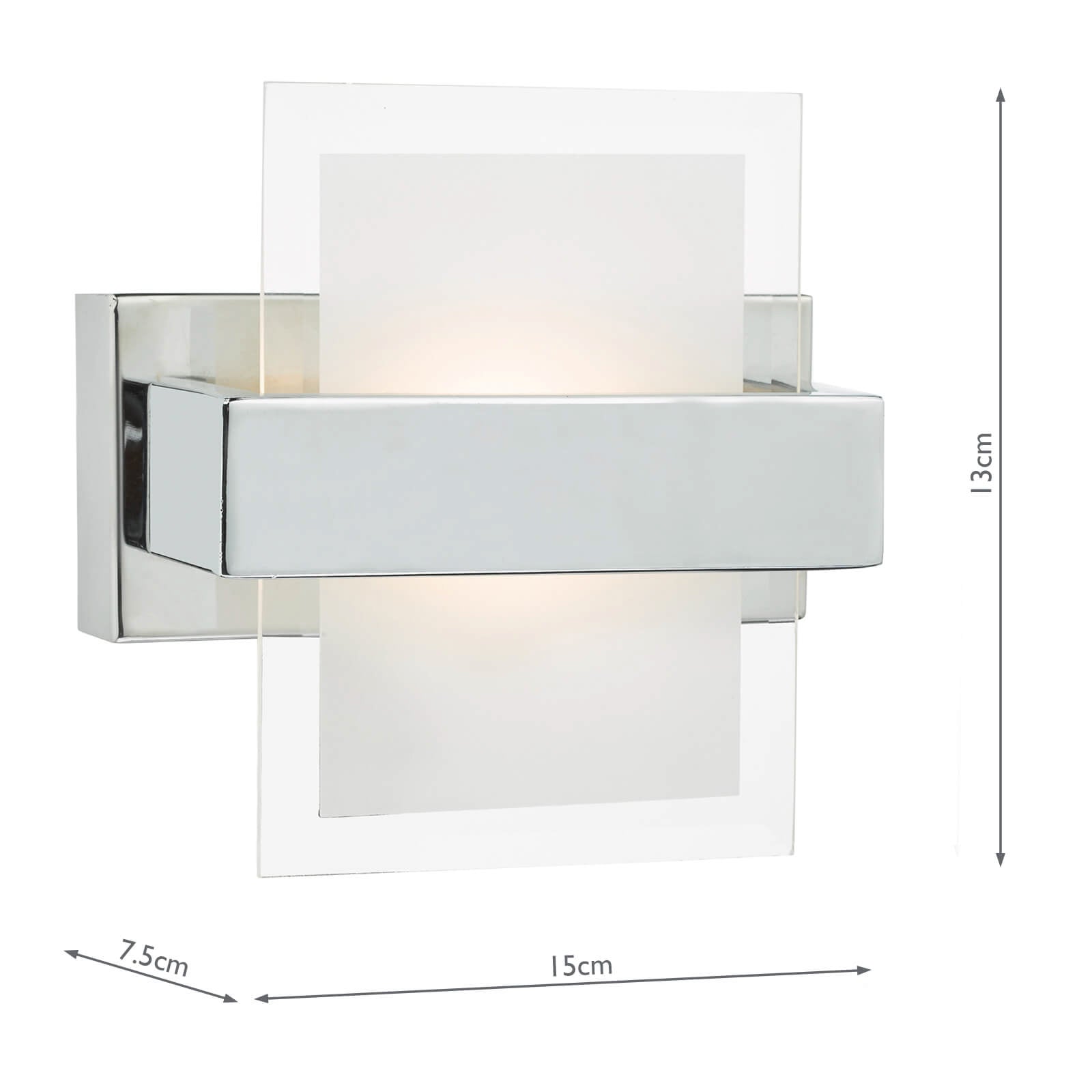 Apt Wall Washer Polished Chrome and White Glass LED
