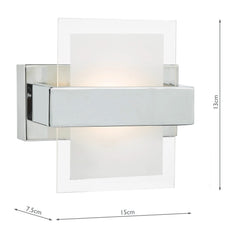 Apt Wall Washer Polished Chrome and White Glass LED