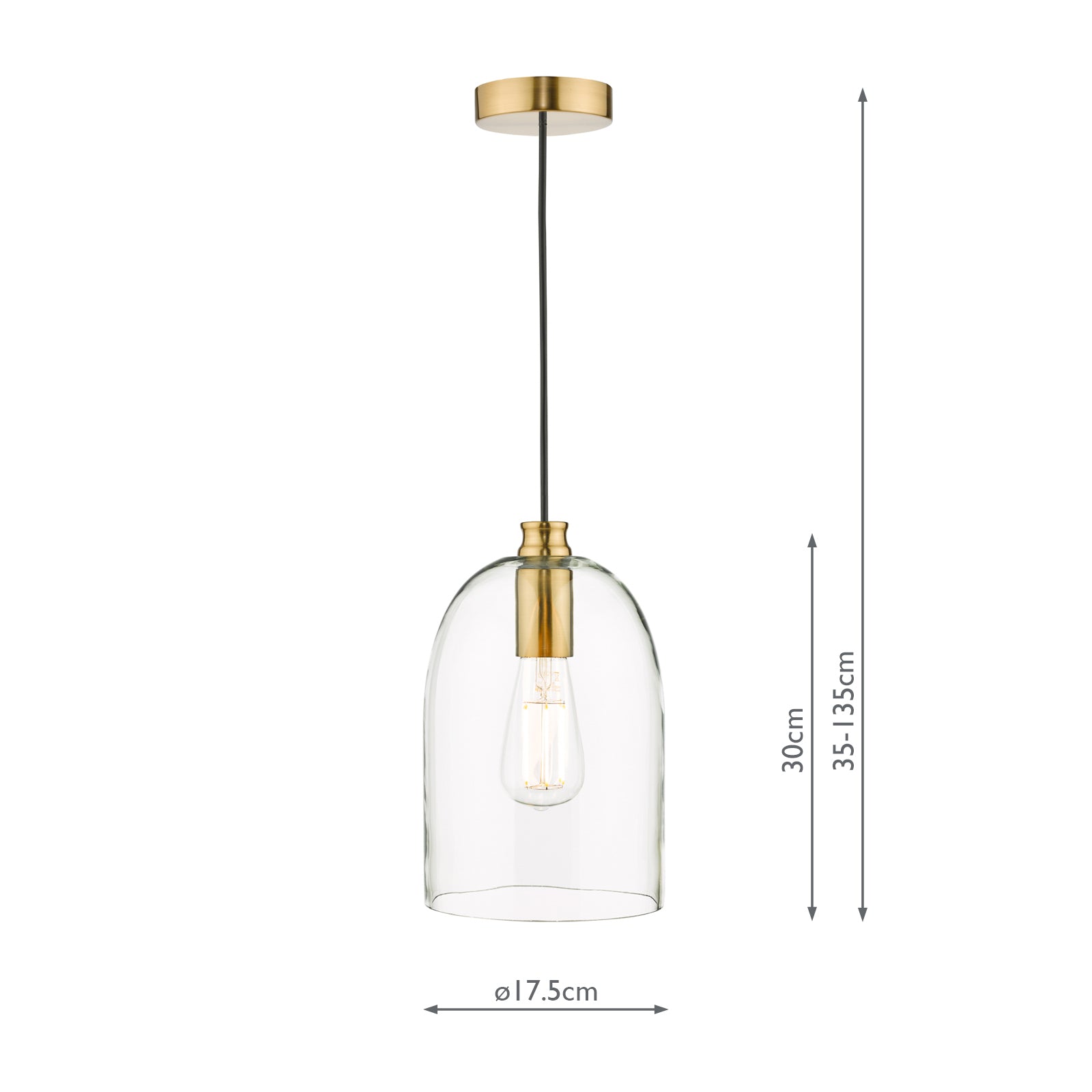 Archie Pendant Satin Bronze Glass
