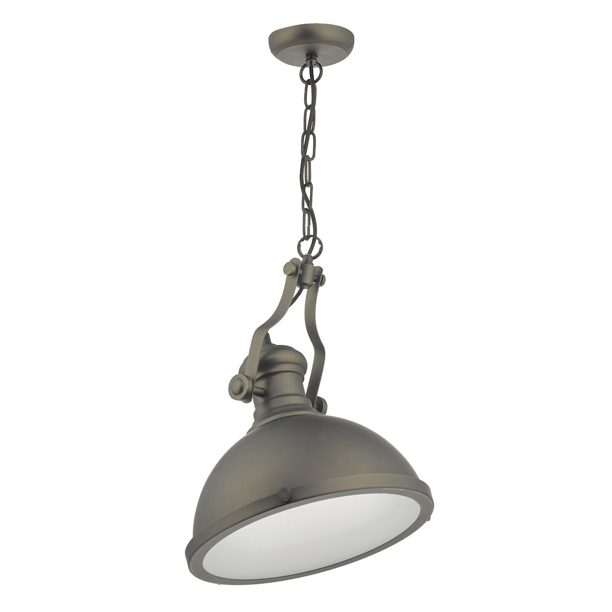 Arona 1lt Pendant Antique Pewter & Glass