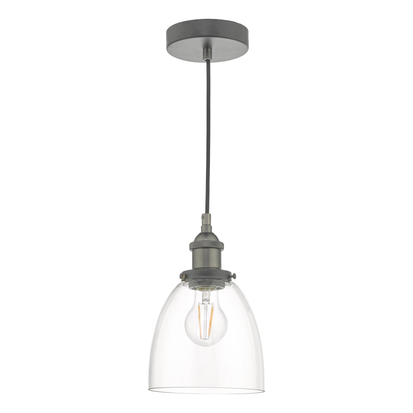 Arvin Pendant Antique Chrome & Glass