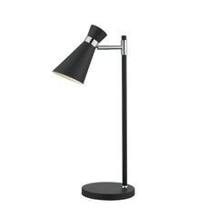 Ashworth Table Lamp Matt Black Polished Chrome Dar Lighting