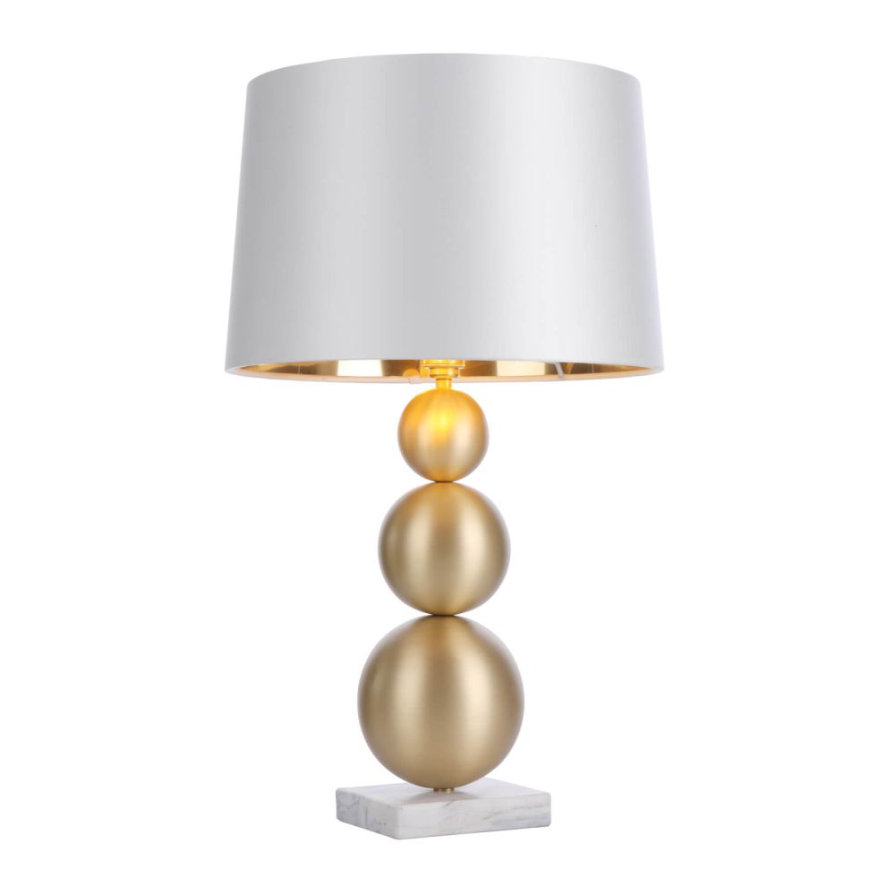 David Hunt Lighting Athena Table Lamp In Butter Brass With A Marble Base