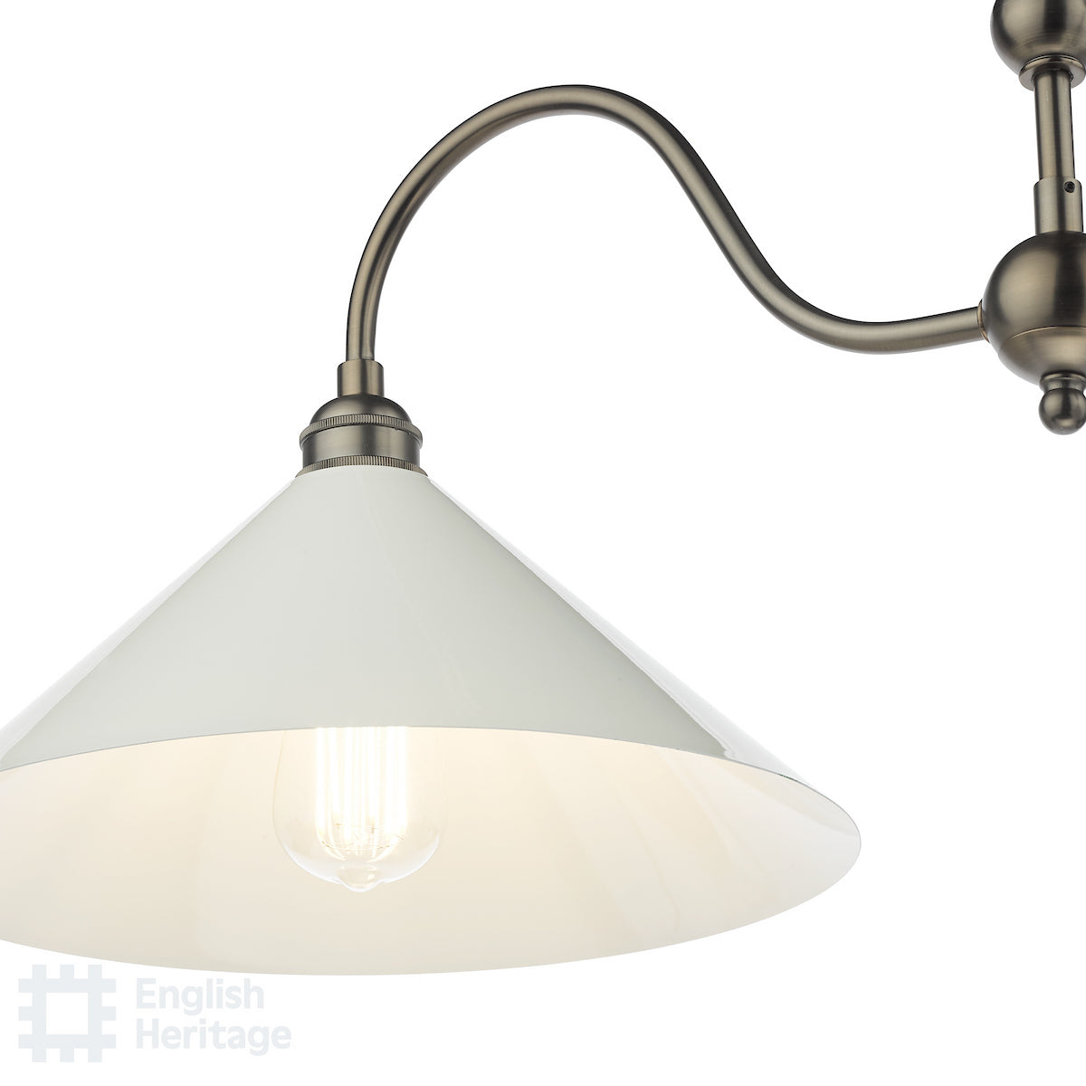 English Heritage Audley End 2 Light Bar Pendant Bronze and Cream