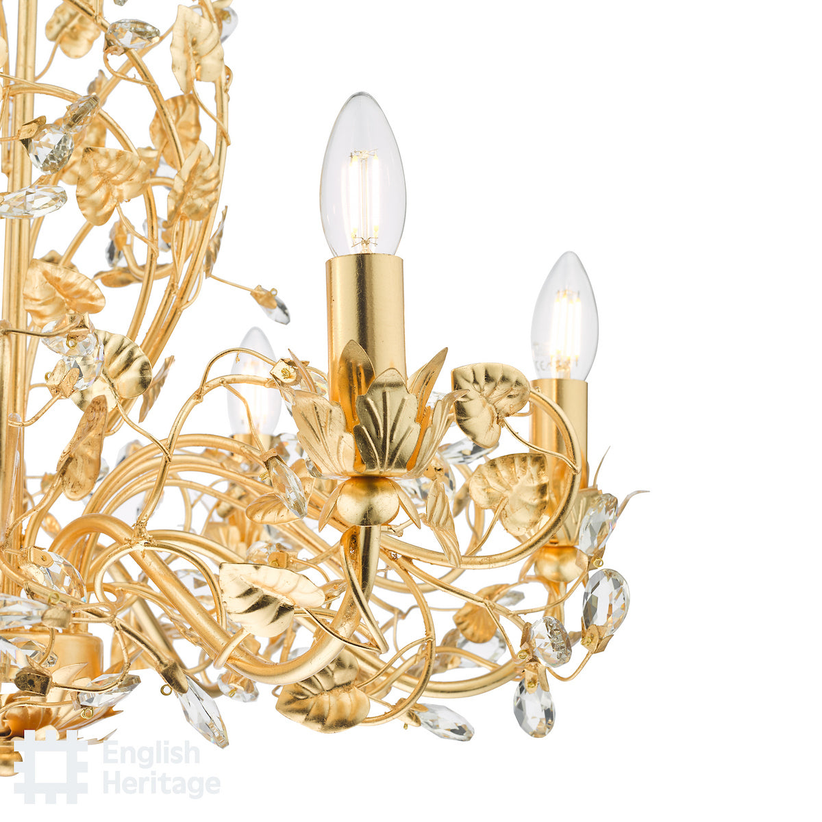English Heritage Audley End 6 Light Pendant Gold Leaf