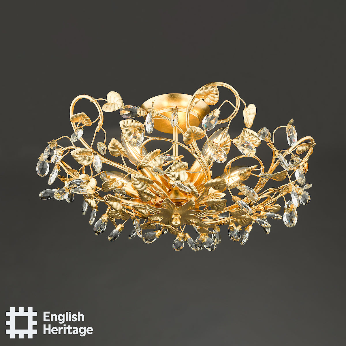 English Heritage Audley End 5 Light Semi-Flush Gold Leaf