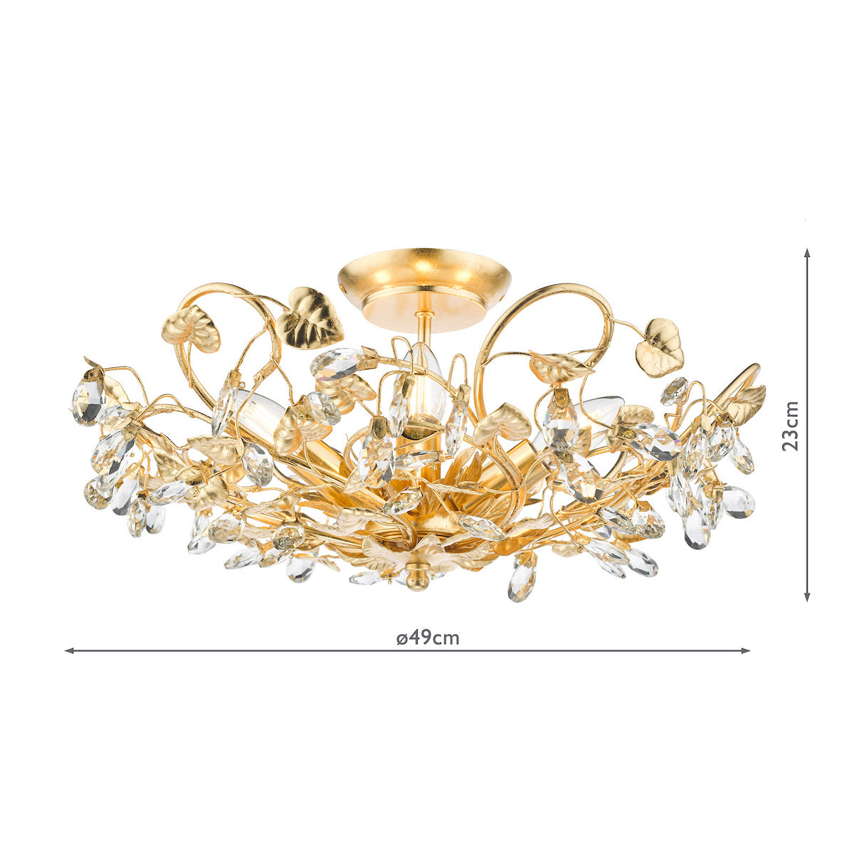 English Heritage Audley End 5 Light Semi-Flush Gold Leaf
