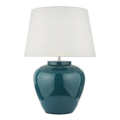 Ayla Table Lamp Blue Ceramic Lamp with Shade