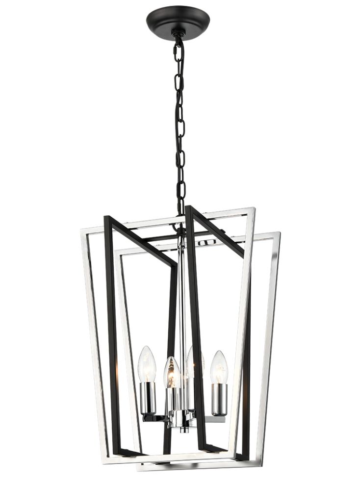 Franklite, Aviary 4lt Lantern Matt Black And Chrome Large
