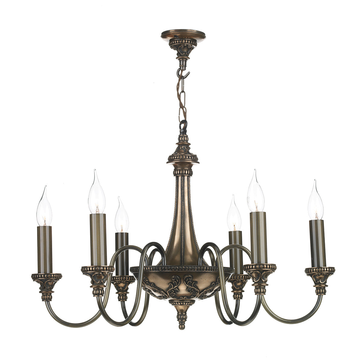 David Hunt Lighting Bailey 6 Light Chandelier Polished Bronze