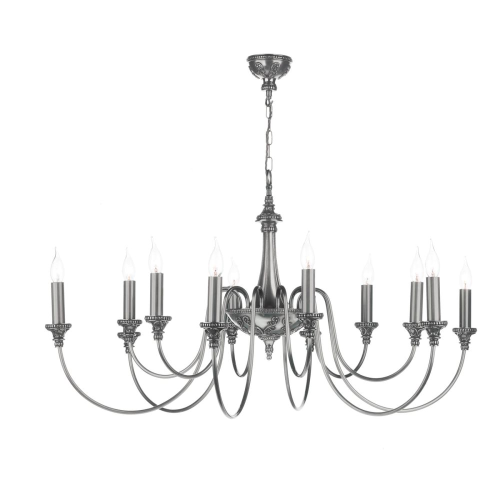 David Hunt Lighting Bailey 12 Light Chandelier Polished Pewter