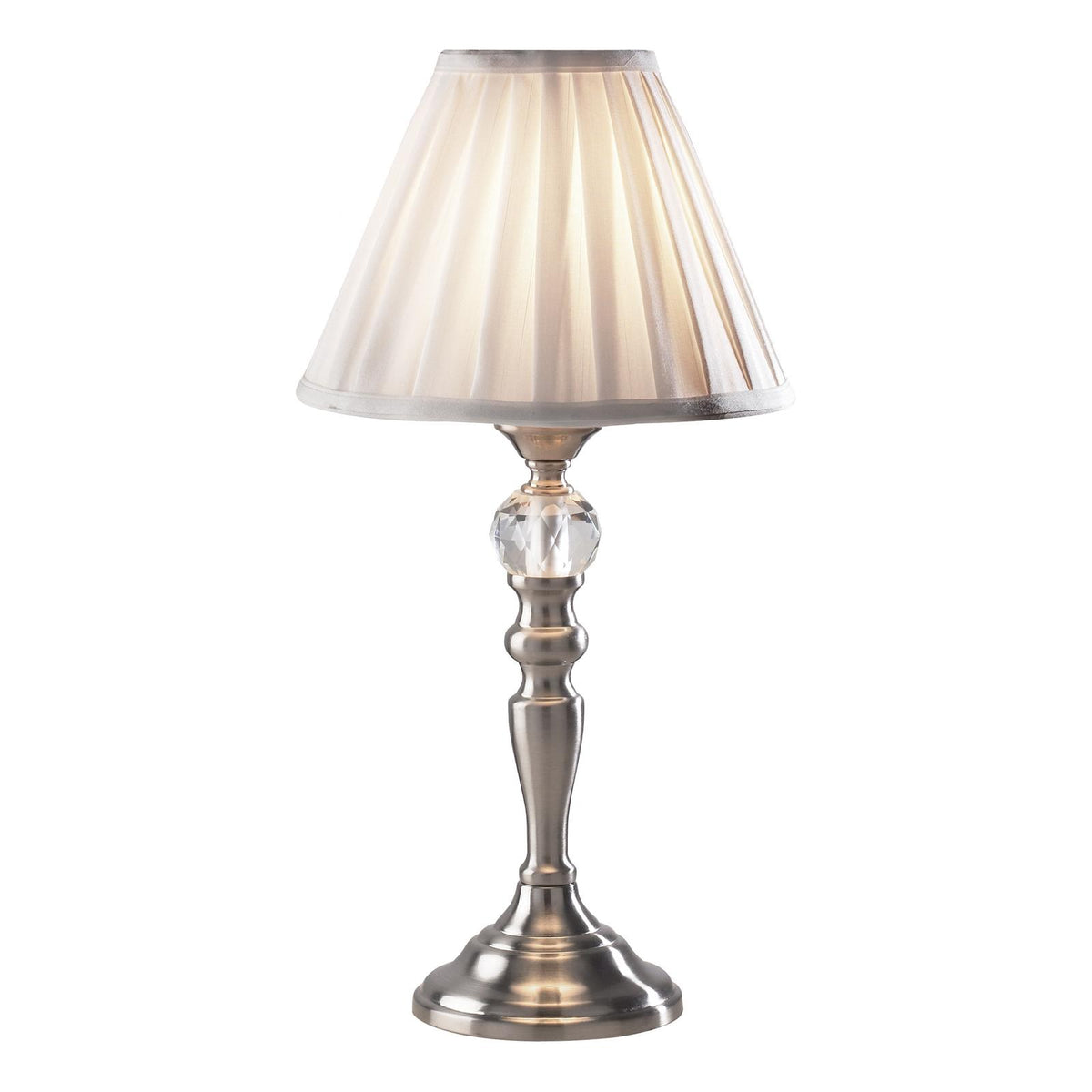 Beau Touch Table Lamp Satin Chrome With Shade
