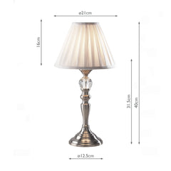 Beau Touch Table Lamp Satin Chrome With Shade