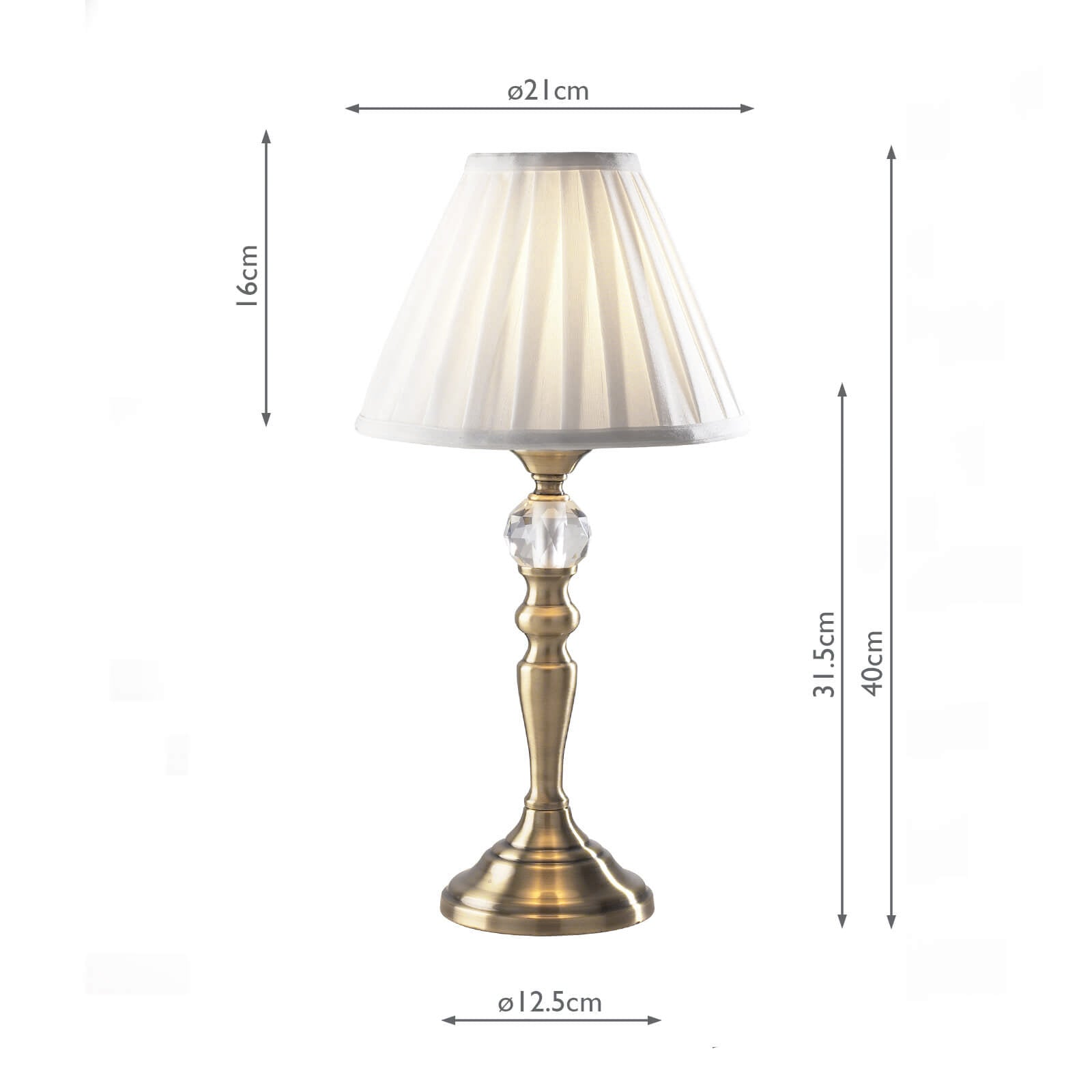 Beau Touch Table Lamp Antique Brass With Shade