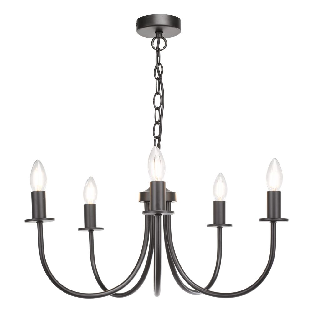 Becca 5 Light Pendant Matt Black Fitting Only