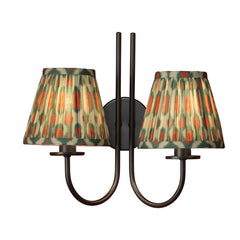 Becca 2 Light Wall Light Matt Black with Ikat Shade