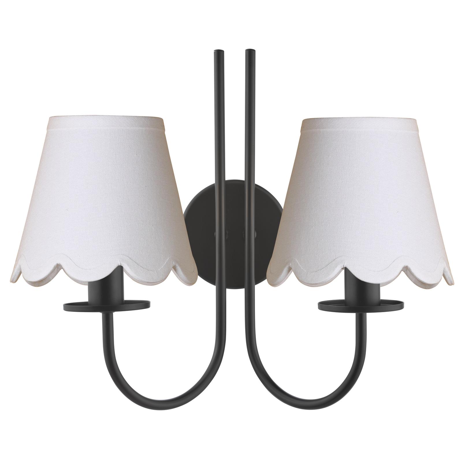Becca 2 Light Wall Light Matt Black With Shade