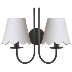 Becca 2 Light Wall Light Matt Black With Shade