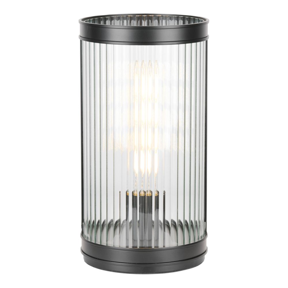 Bianka Table Lamp Matt Black and Ribbed Glass