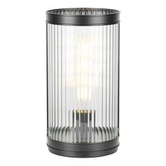 Bianka Table Lamp Matt Black and Ribbed Glass