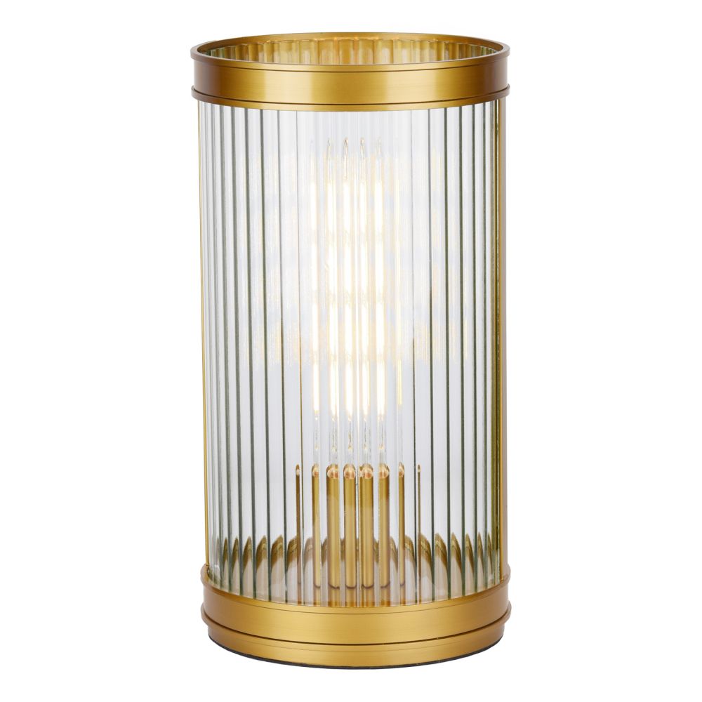 Bianka Table Lamp Bronze and Ribbed Glass