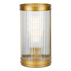 Bianka Table Lamp Bronze and Ribbed Glass