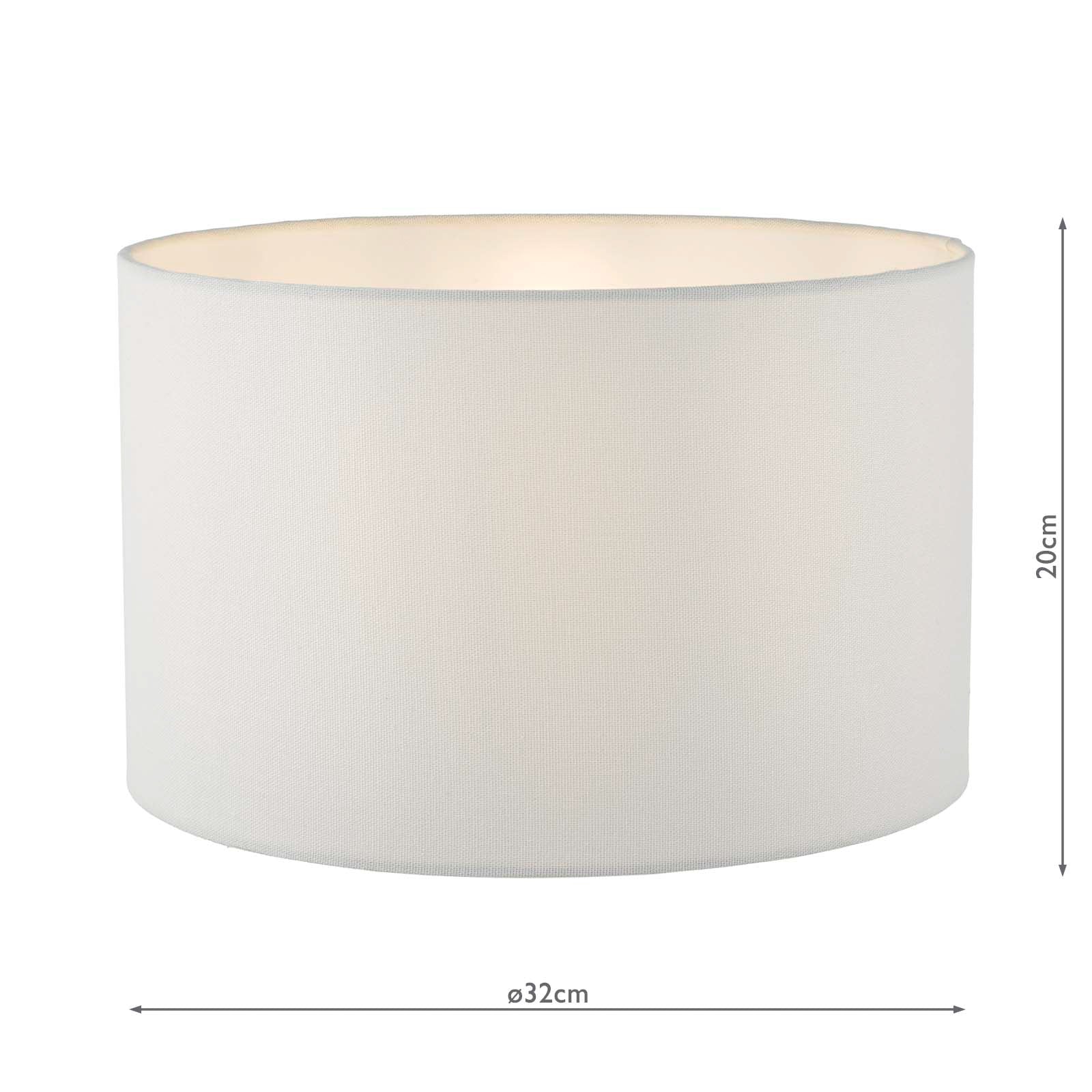 Bidelia White Linen Drum Shade 32cm