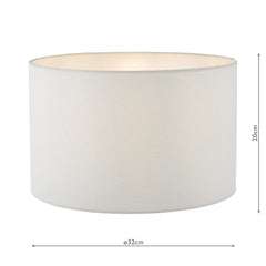 Bidelia White Linen Drum Shade 32cm