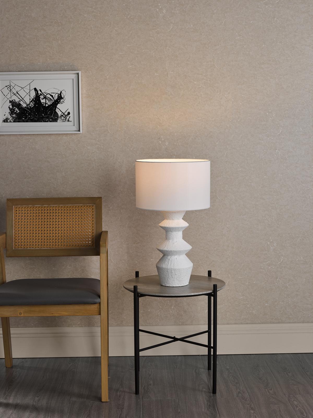 Bidelia Table Lamp Matt White With Shade