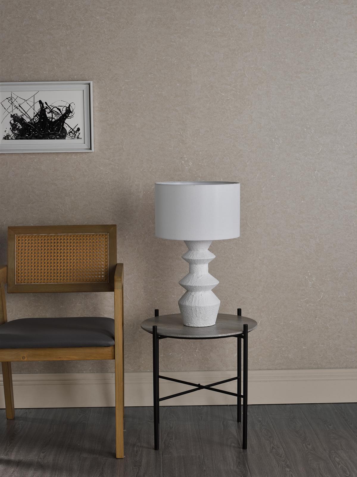Bidelia Table Lamp Matt White With Shade