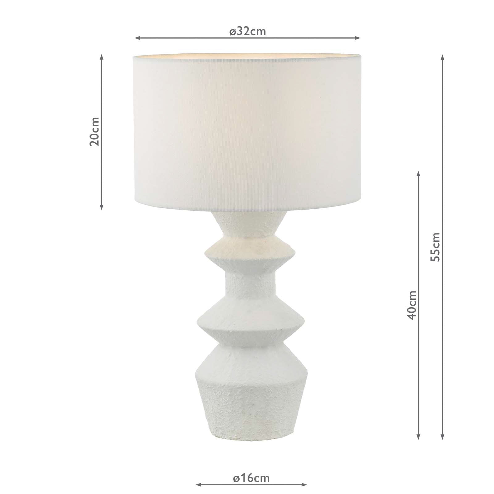 Bidelia Table Lamp Matt White With Shade