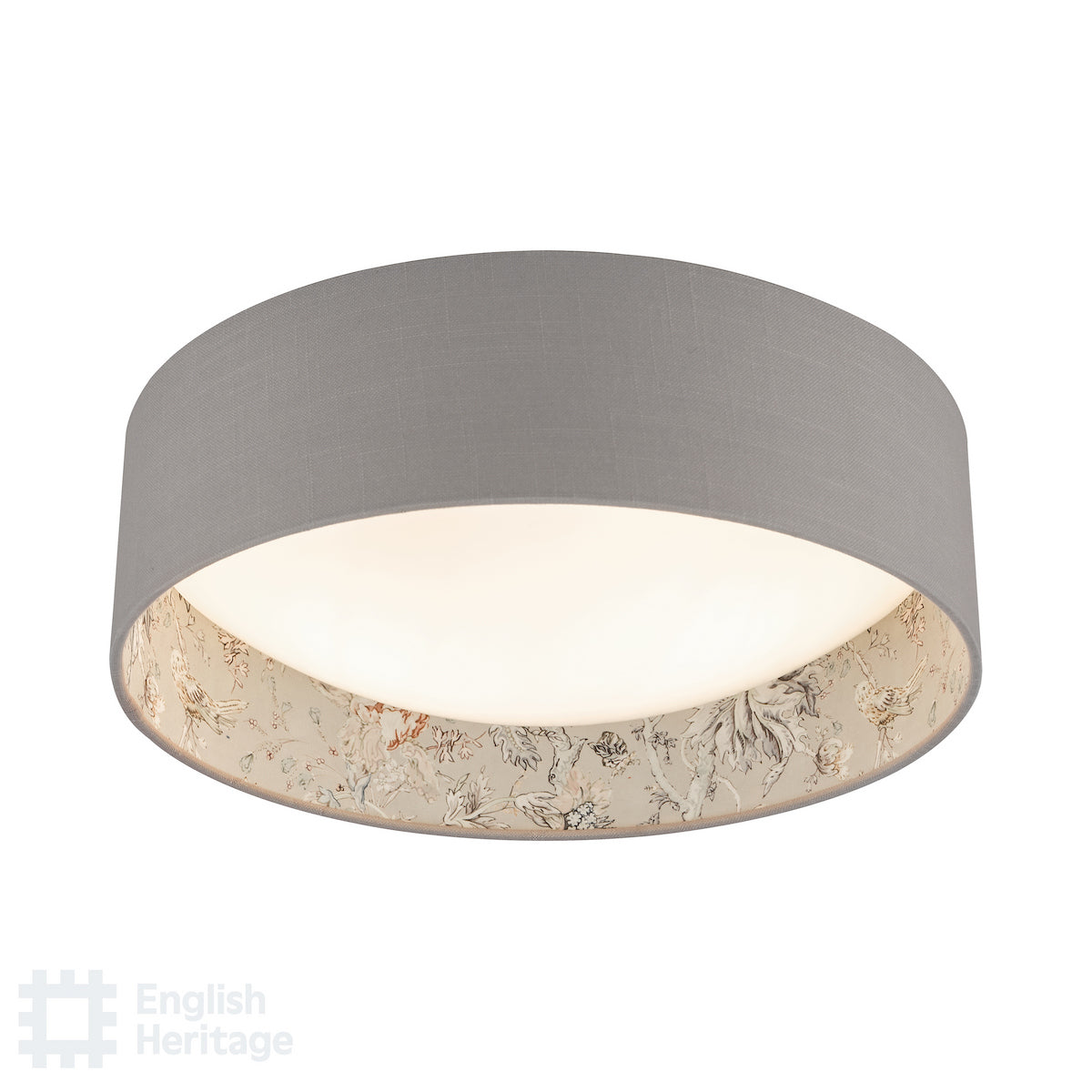 English Heritage Birch 2 Light Flush Taupe and Multi Coloured
