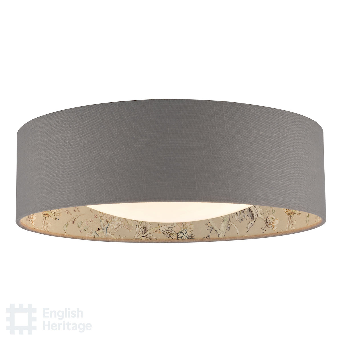 English Heritage Birch 2 Light Flush Taupe and Multi Coloured