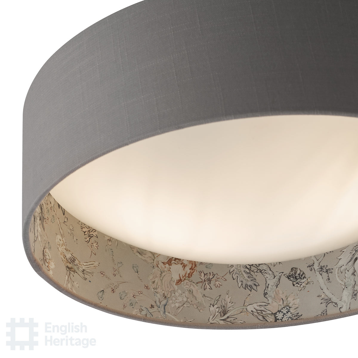 English Heritage Birch 2 Light Flush Taupe and Multi Coloured