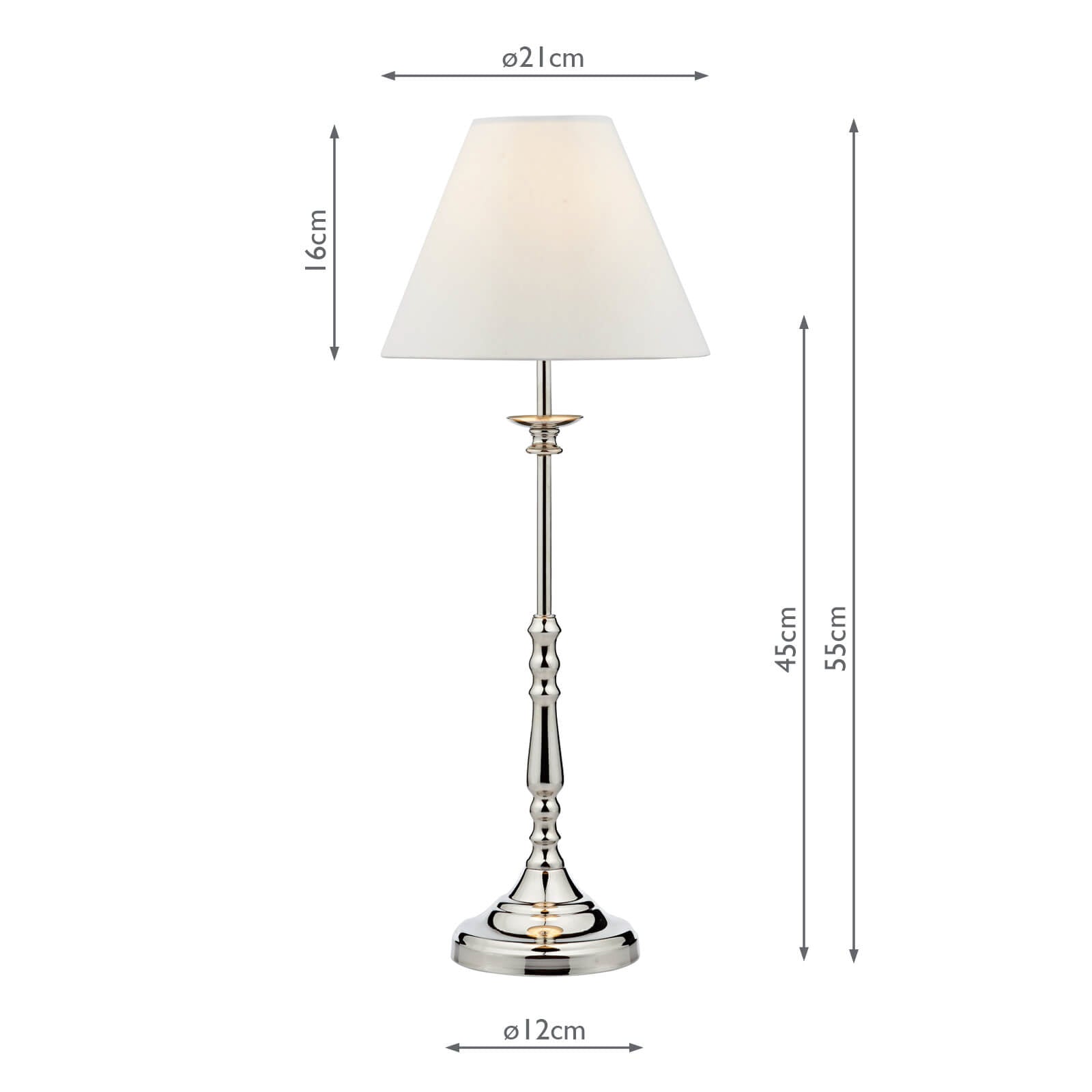 Blenheim Table Lamp Polished Nickel With Shade