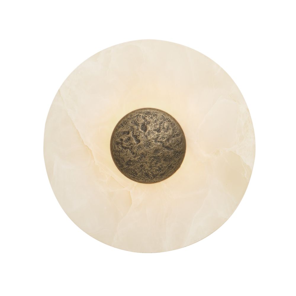 Boca Wall Light Alabaster Glass and Antique Brass LED