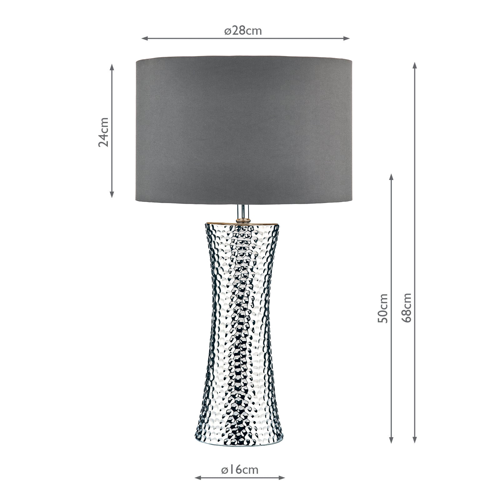 Bokara Table Lamp Silver With Shade