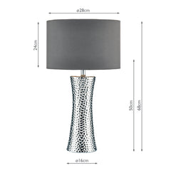 Bokara Table Lamp Silver With Shade