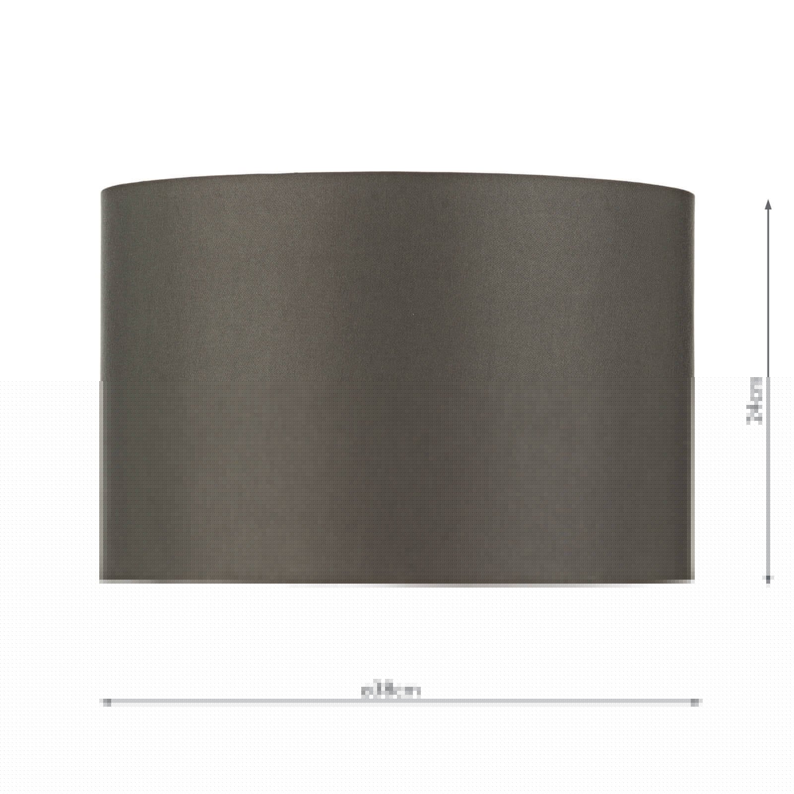 Bokara Grey Faux Silk Satin Drum Shade 38cm