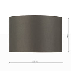 Bokara Grey Faux Silk Satin Drum Shade 38cm