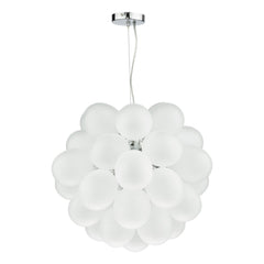 Bubbles 6 Light Pendant Polished Chrome Frosted Glass