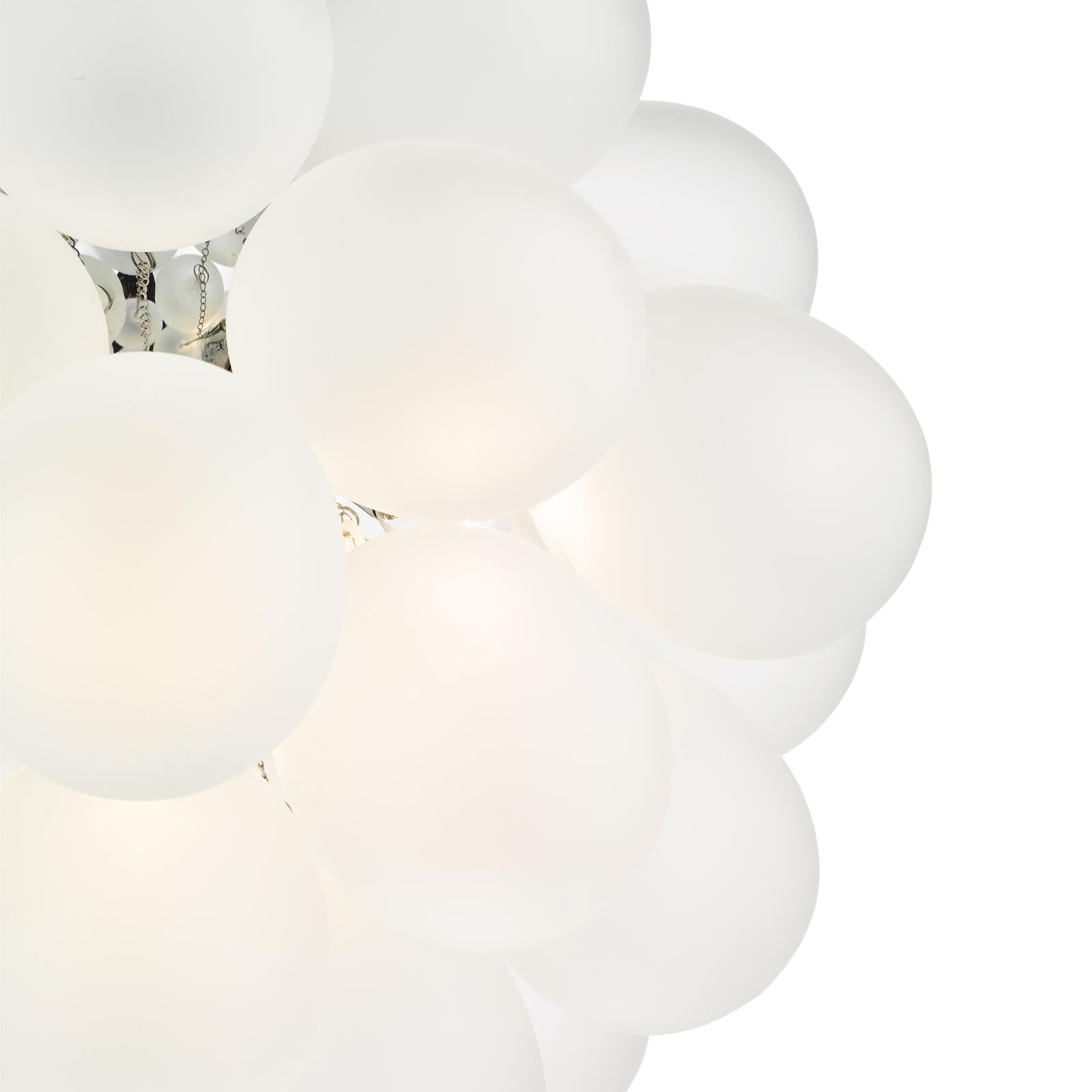 Bubbles 6 Light Pendant Polished Chrome Frosted Glass