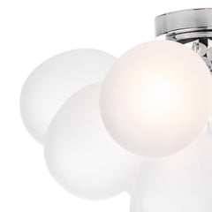 Bubbles 4 Light Flush Polished Chrome Frosted Glass