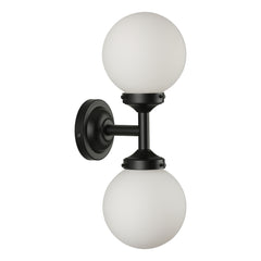 Buckley Double Wall Light, Black, IP44 Rated